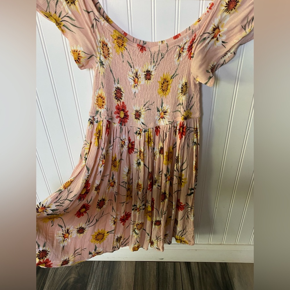 American Rag pink sunflower summer dress sz M